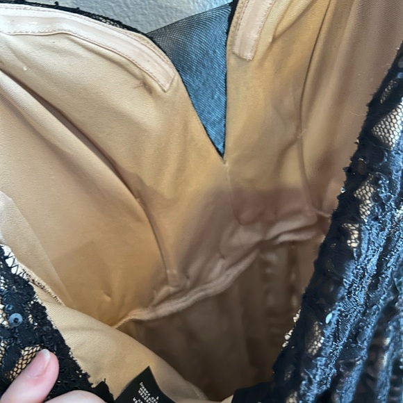 NWT black/nude lace strapless evening gown/prom dress. Perfect condition - Picture 14 of 16